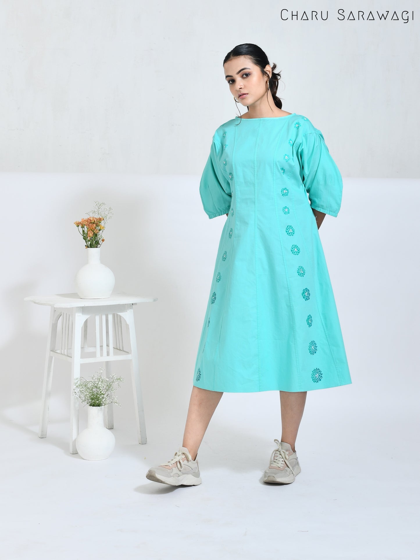 Under The Sky Dress (HandPrinted)