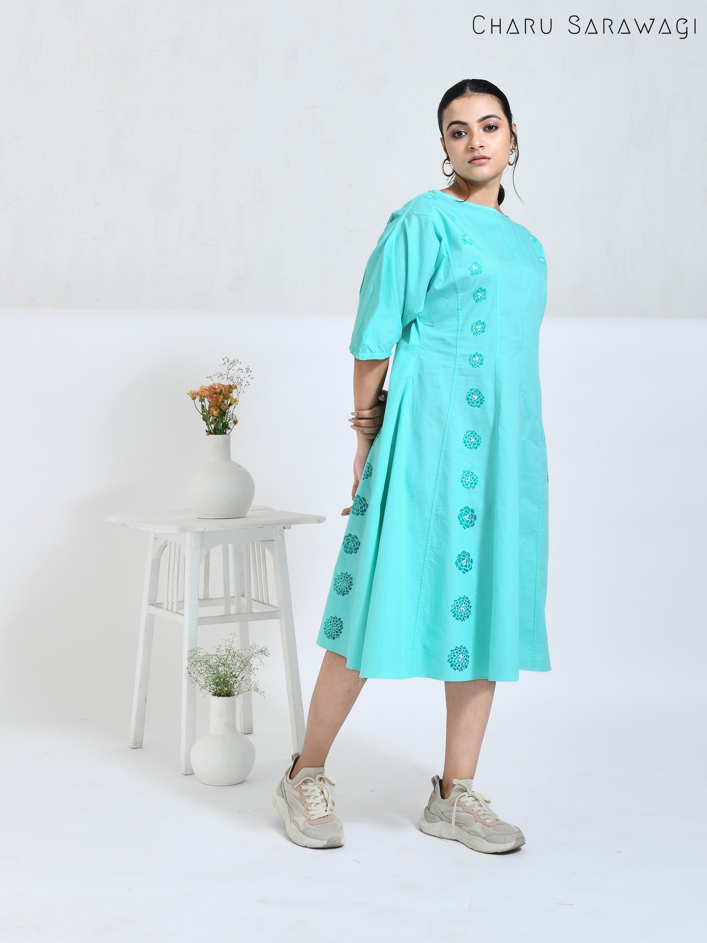 Under The Sky Dress (HandPrinted)