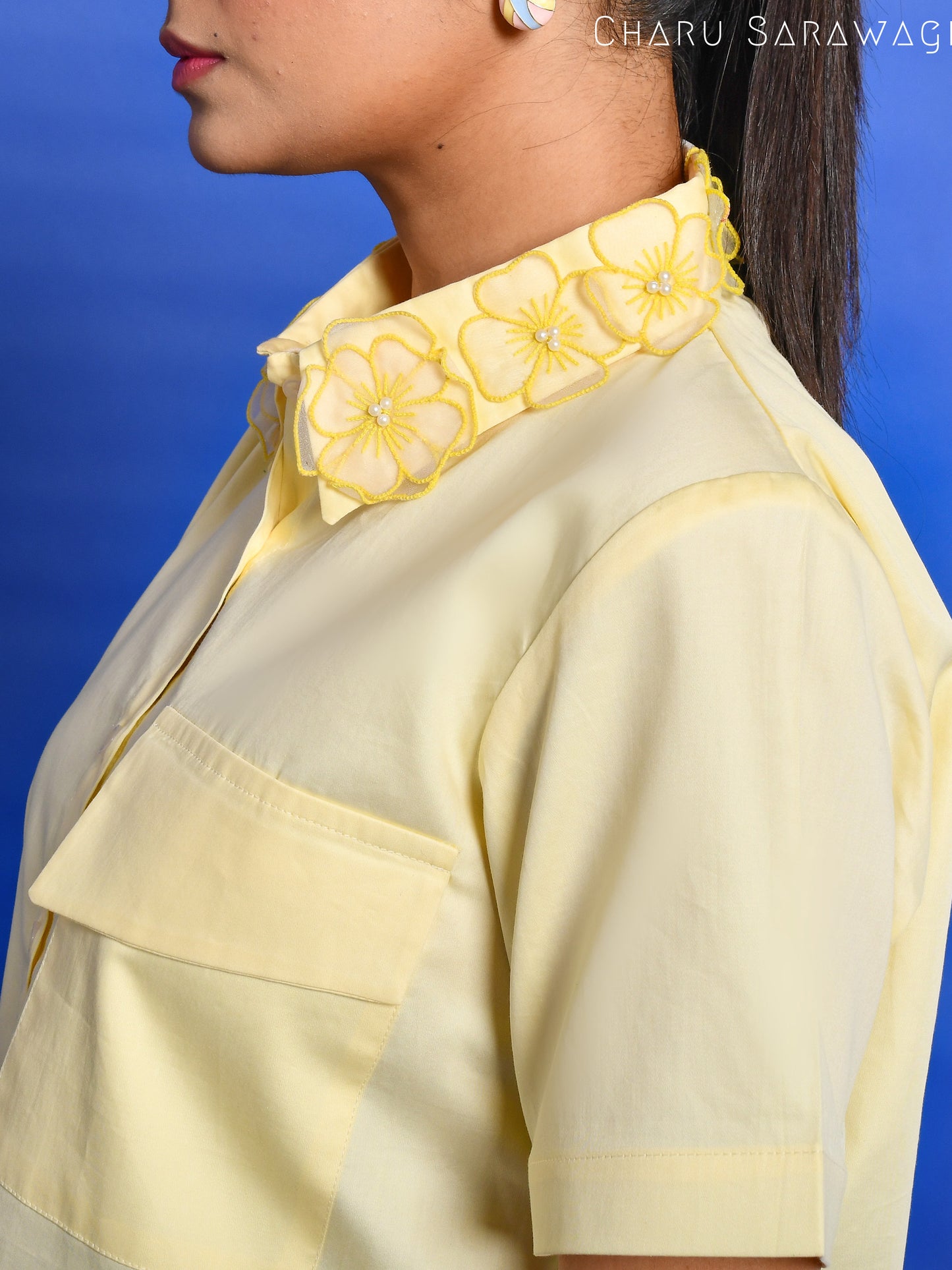 ASYMMETRICAL FLORET SHIRT