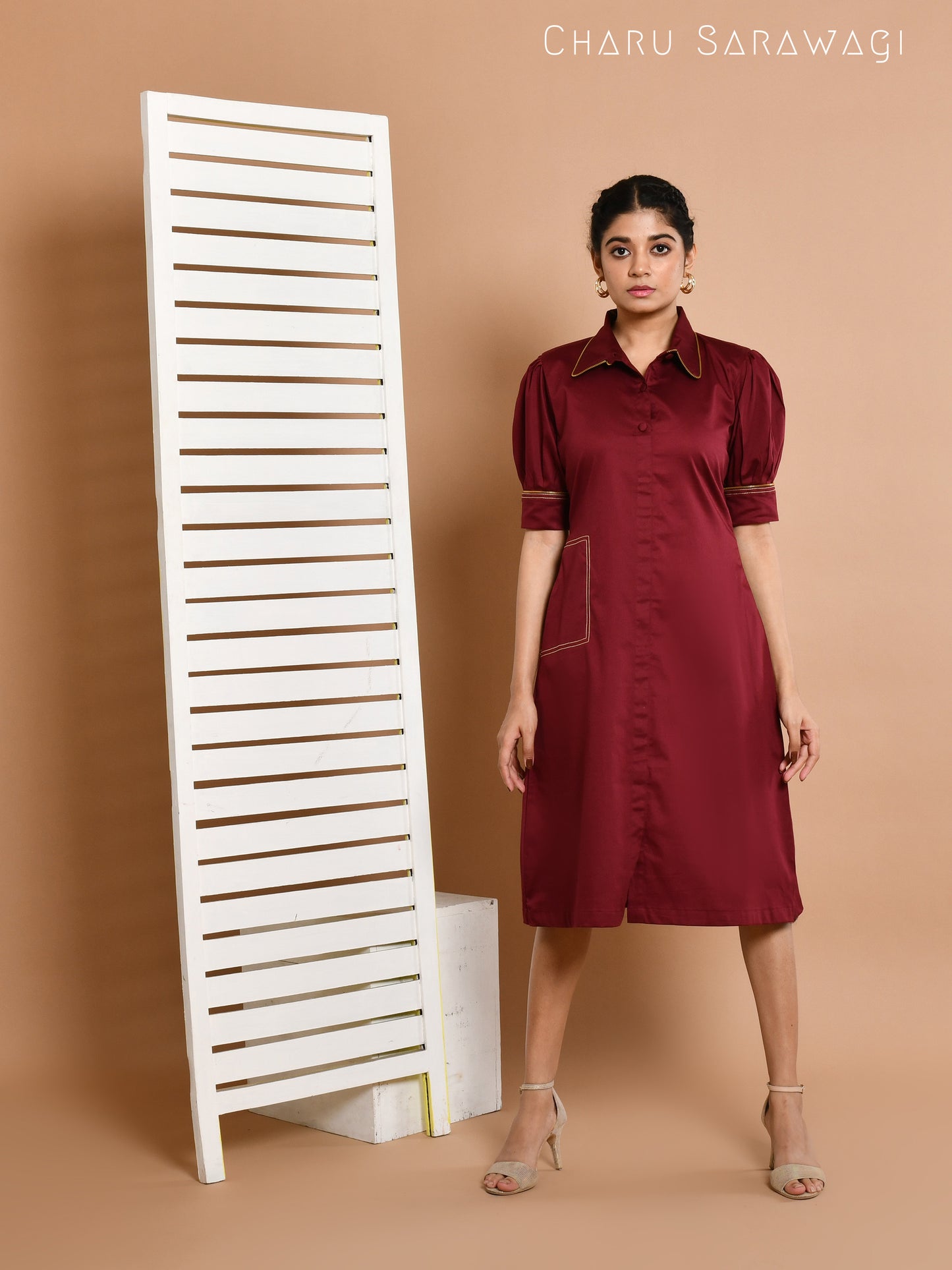 ZIP IT UP DRESS (WINE)