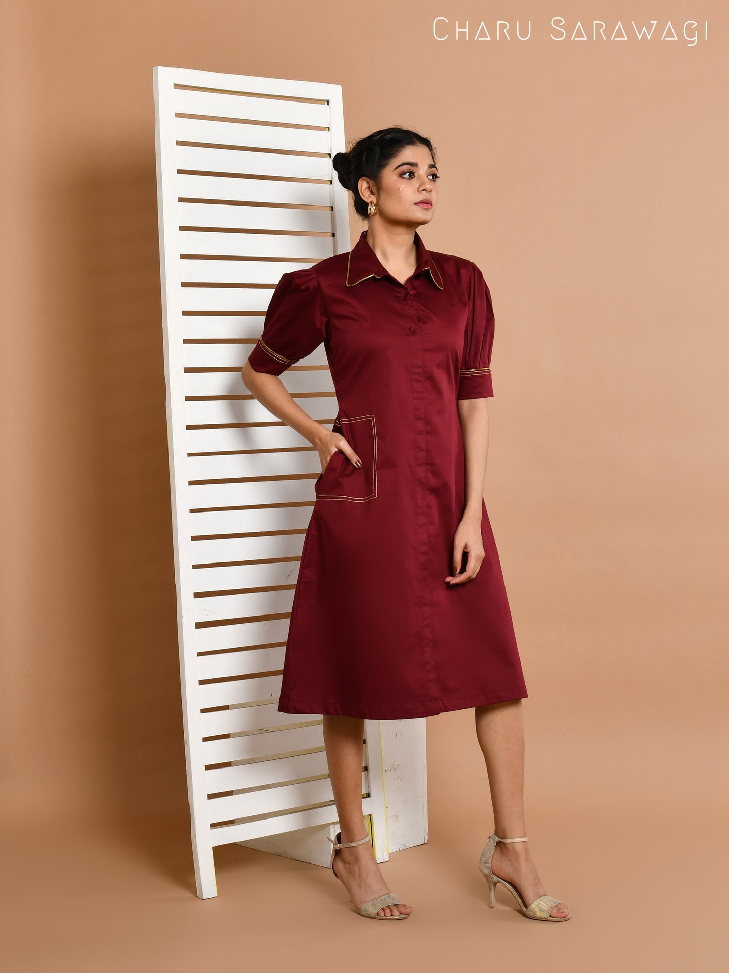 ZIP IT UP DRESS (WINE)