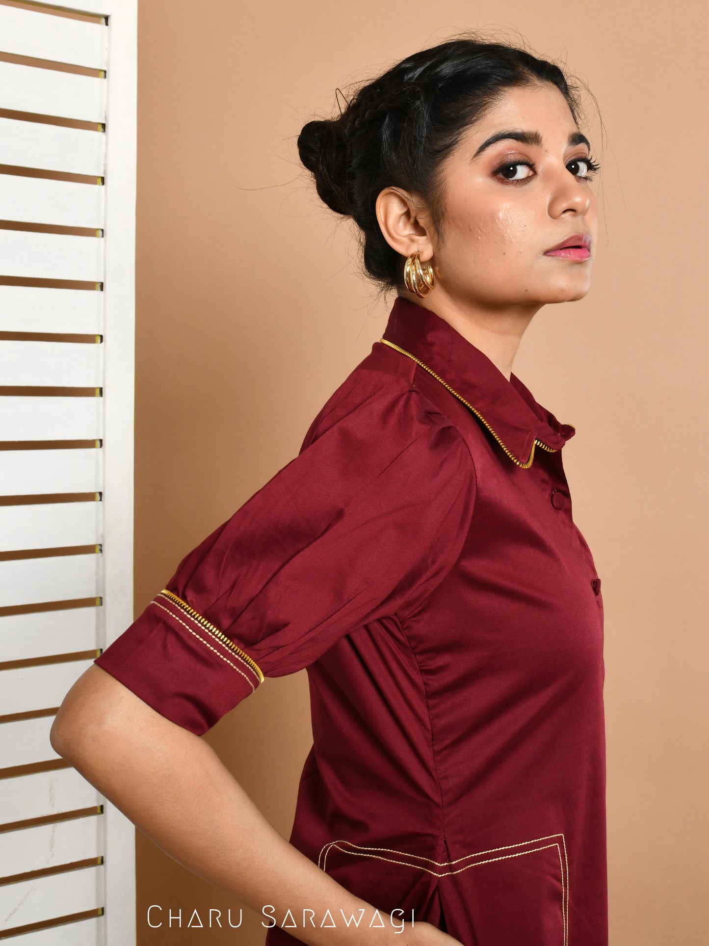ZIP IT UP DRESS (WINE)