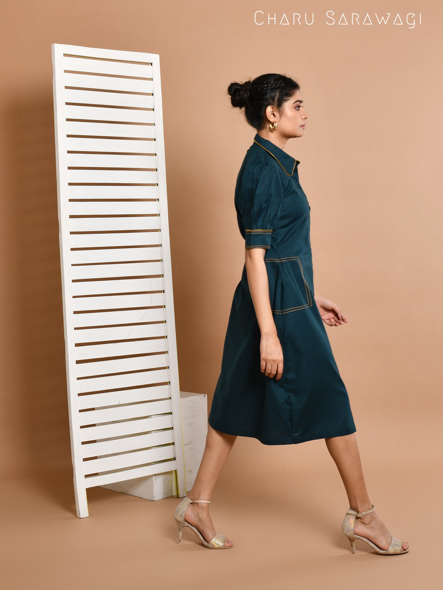 ZIP IT UP DRESS (TEAL)