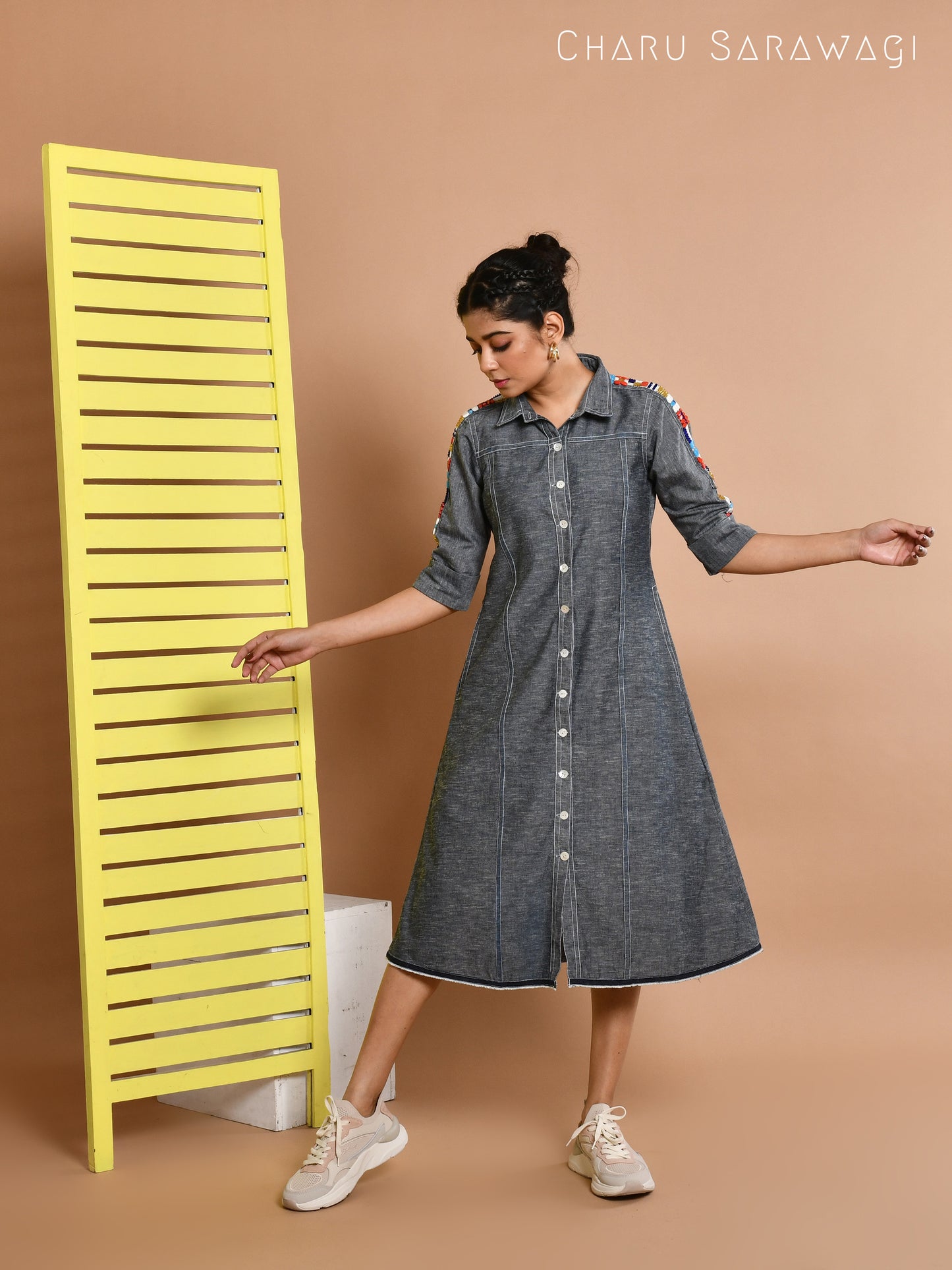 DENIM CONFETTI DRESS