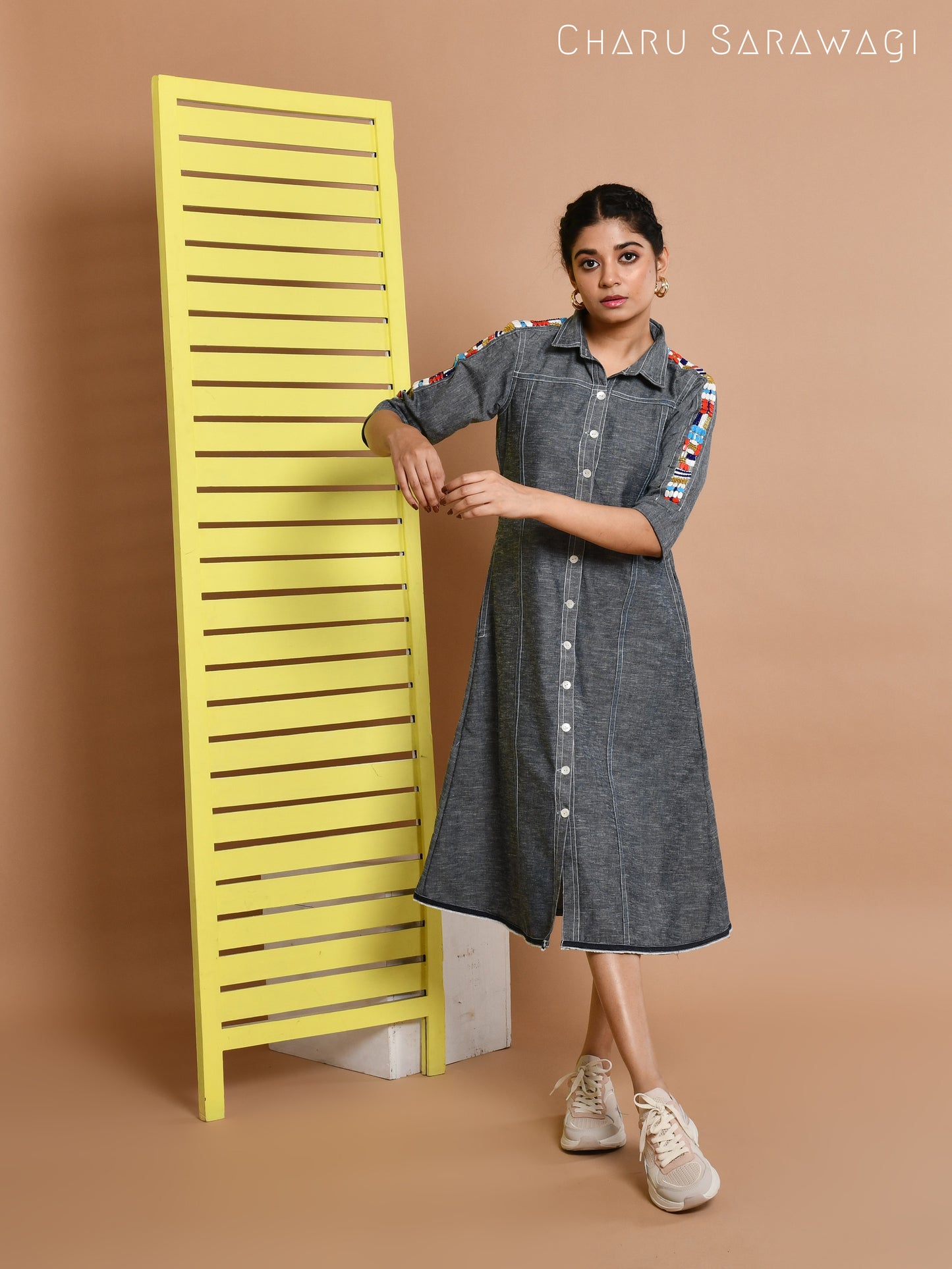 DENIM CONFETTI DRESS
