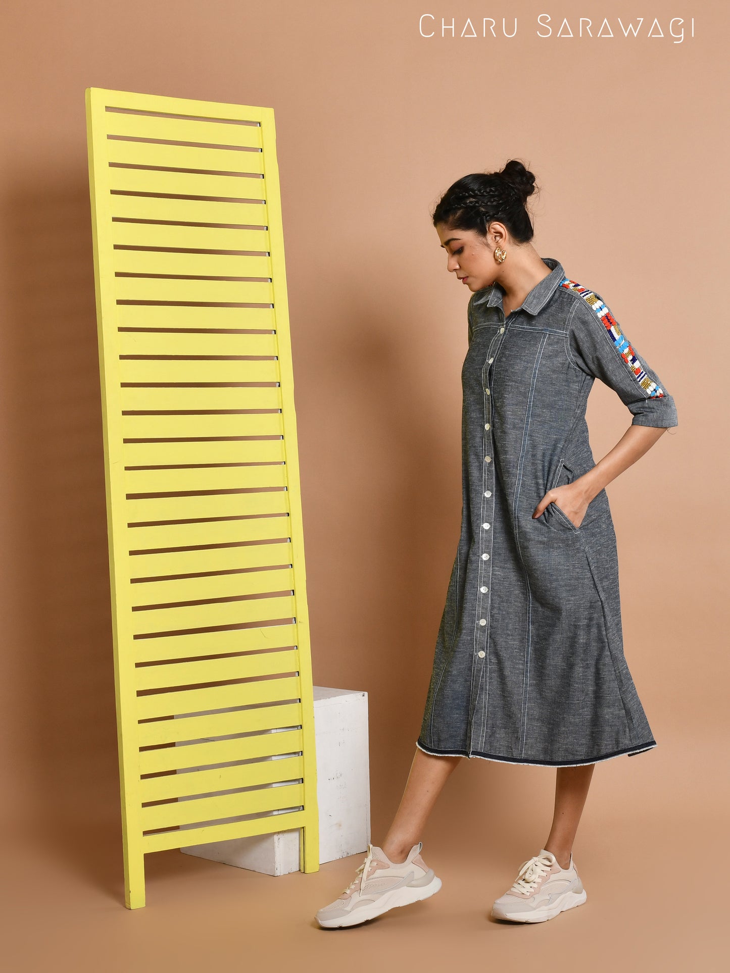 DENIM CONFETTI DRESS