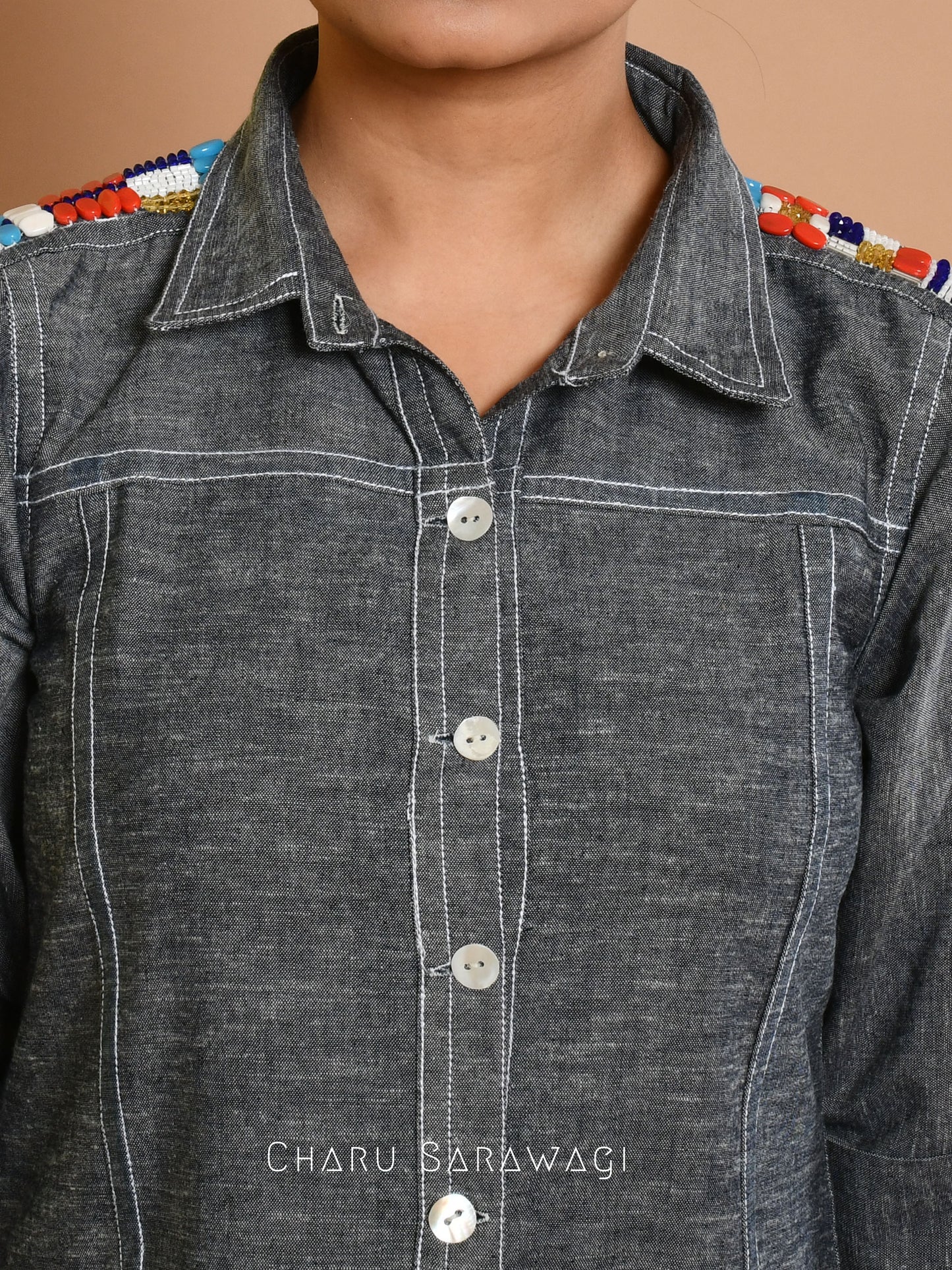 DENIM CONFETTI DRESS